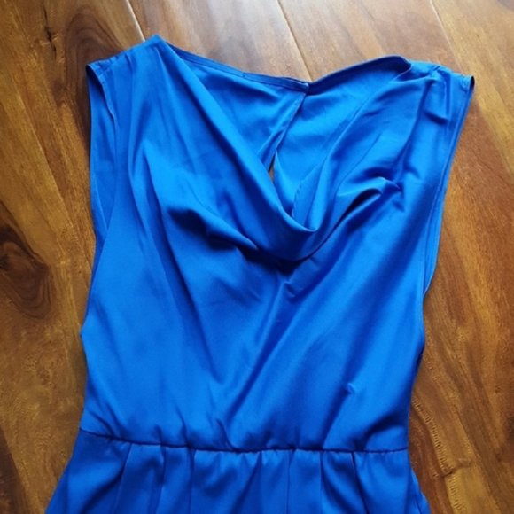 Catherine Malandrino Calypso Blue Delilah Cowl Dress Sz 8 - Picture 6 of 9